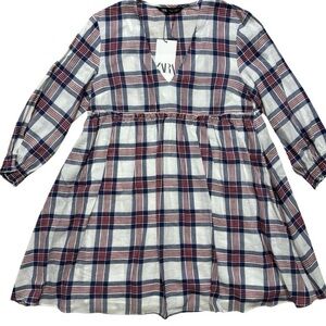 Zara Plaid Babydoll Dress